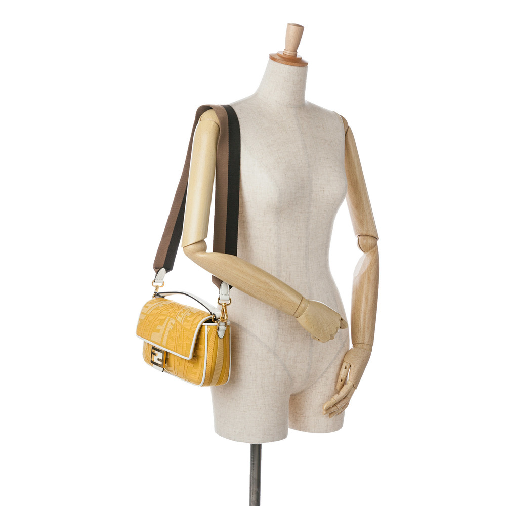 Pre-Loved Fendi Sarah Coleman FF Canvas Fisheye  Baguette Satchel - Picture 8 of 9